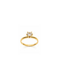 Anel Solitário Zircônia 4mm Banho Ouro 18k