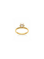 Anel Solitário Zircônia 4mm Banho Ouro 18k