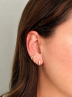 Trio Argolas Micro Cravejadas Maria Banho Ouro 18K