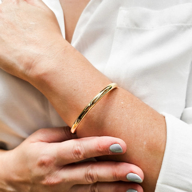 Bracelete Liso Aro Maya Banho Ouro 18k
