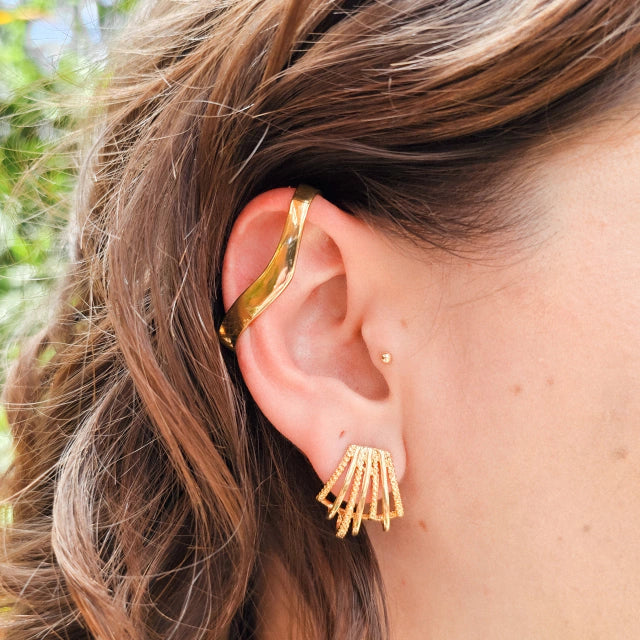 Piercing Transversal Fake Maya Banho Ouro 18k