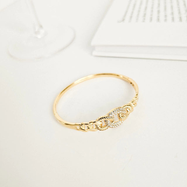 Bracelete Cravejado Elis Banho Ouro 18k
