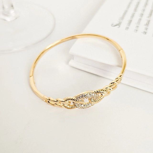 Bracelete Cravejado Elis Banho Ouro 18k