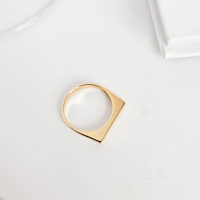 Anel Line Elis Banho Ouro 18k