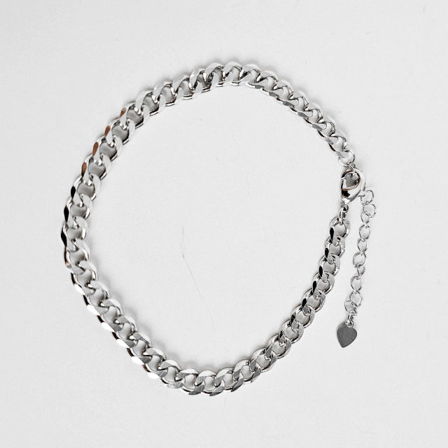 Pulseira Corrente Fina Maria Banho Ródio Branco