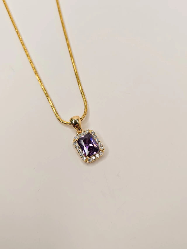 Colar Medalha Ametista Nara Banho Ouro 18k