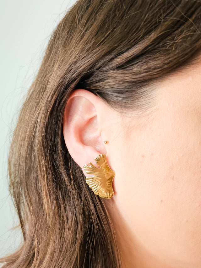 Brinco Alga Maria Banho Ouro 18K