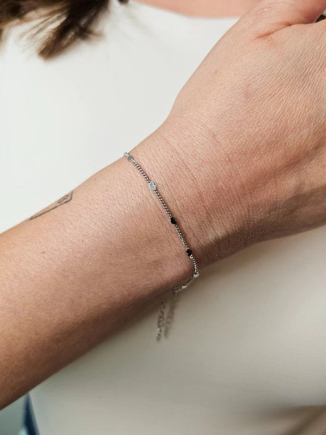 Pulseira Coração Nara Banho Ródio Branco