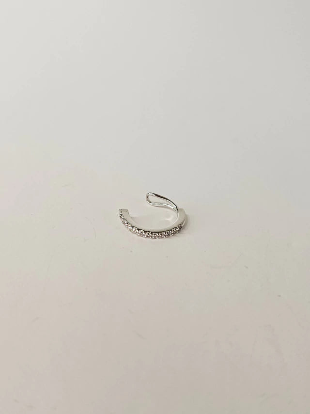 Piercing Fake Cravejado Elis Banho Ródio Branco