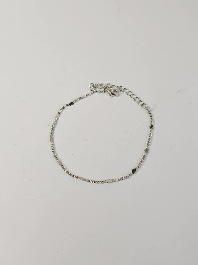 Pulseira Coração Nara Banho Ródio Branco