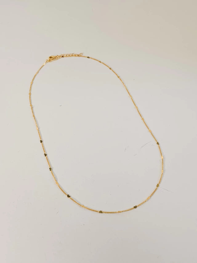 Colar Coração Nara 45cm Banho Ouro 18k