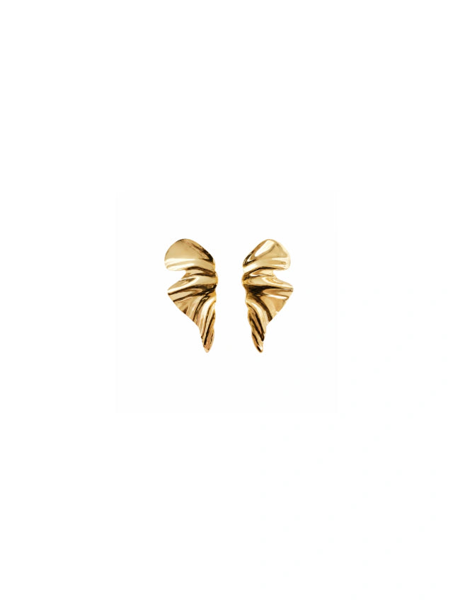 Brinco Folha Maria P Banho Ouro 18K