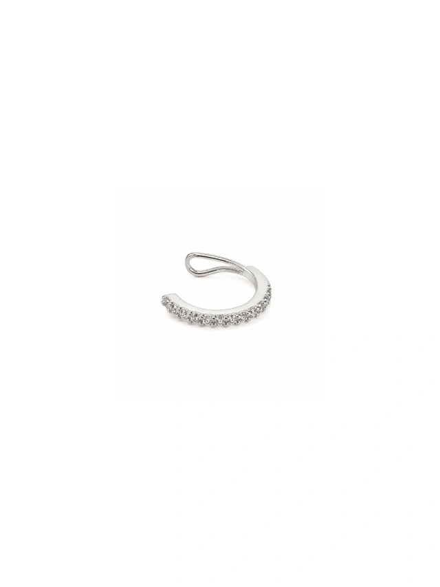Piercing Fake Cravejado Elis Banho Ródio Branco