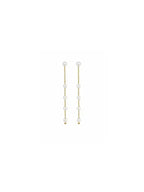 Brinco Pérolas Pendentes Banho Ouro 18k
