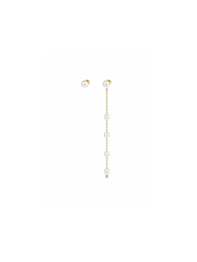 Brinco Pérolas Pendentes Banho Ouro 18k