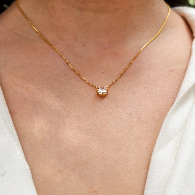 Conjunto Elis Mini Ponto de Luz Banho Ouro 18k
