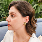 Brinco Folha Maria P Banho Ouro 18K