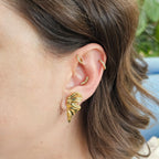 Brinco Folha Maria P Banho Ouro 18K