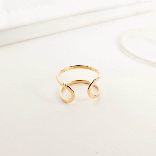 Anel Duplo Liso Clara Banho Ouro 18k