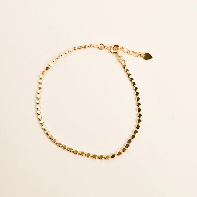 Pulseira Bolinhas Achatadas Clara Banho Ouro 18k