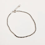 Pulseira Bolinhas Achatadas Clara Banho Ródio Branco