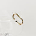 Piercing Fake Ear Hook Oval Banho Ouro 18K