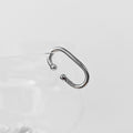 Piercing Fake Ear Hook Oval Banho Ródio Branco