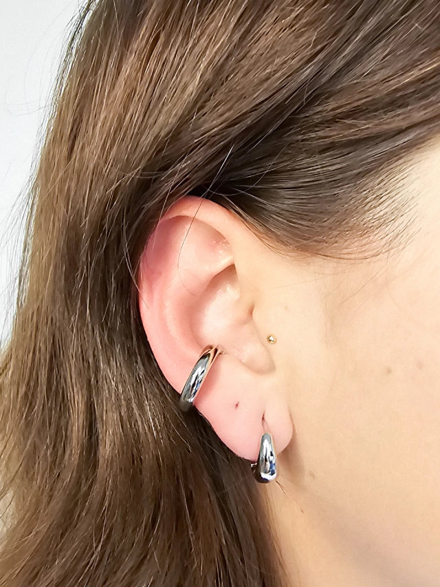 Piercing Fake Bold Banho Ródio Branco