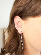 Piercing Fake Pérolas Banho Ródio Branco