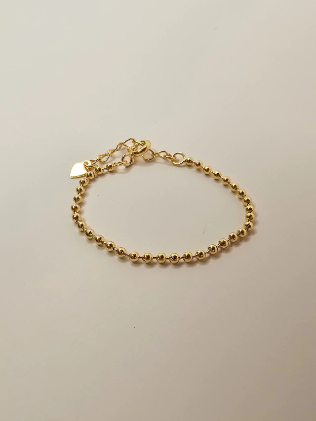 Pulseira Infantil de Bolinha Nara Banho Ouro 18k