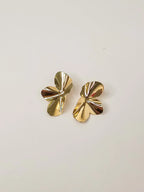 Brinco Flor Maria M Banho Ouro 18K