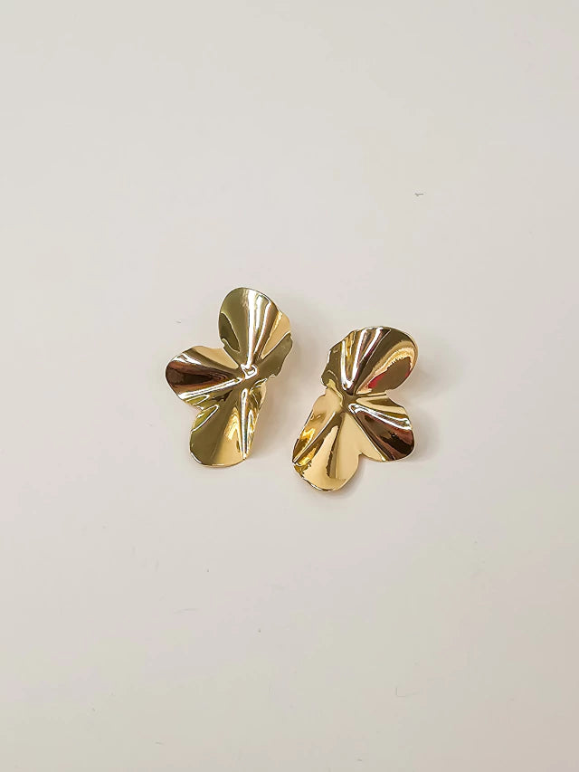 Brinco Flor Maria M Banho Ouro 18K