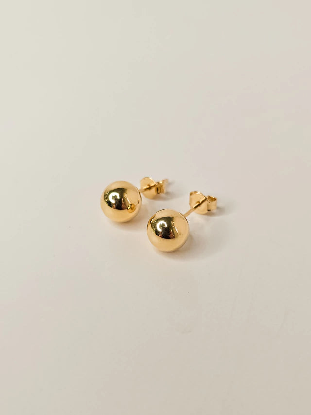Brinco Bolinha Rita Lisa G Banho Ouro 18k