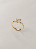 Anel Solitário Zircônia Elis 6mm Banho Ouro 18k