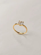 Anel Solitário Zircônia Elis 6mm Banho Ouro 18k