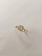 Anel Solitário Zircônia Elis 6mm Banho Ouro 18k