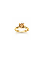 Anel Solitário Champagne Zircônia Banho Ouro 18k