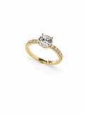 Anel Solitário Cravejado Clara 6mm Banho Ouro 18k