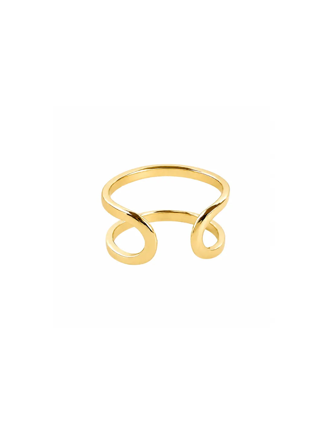 Anel Duplo Liso Clara Banho Ouro 18k