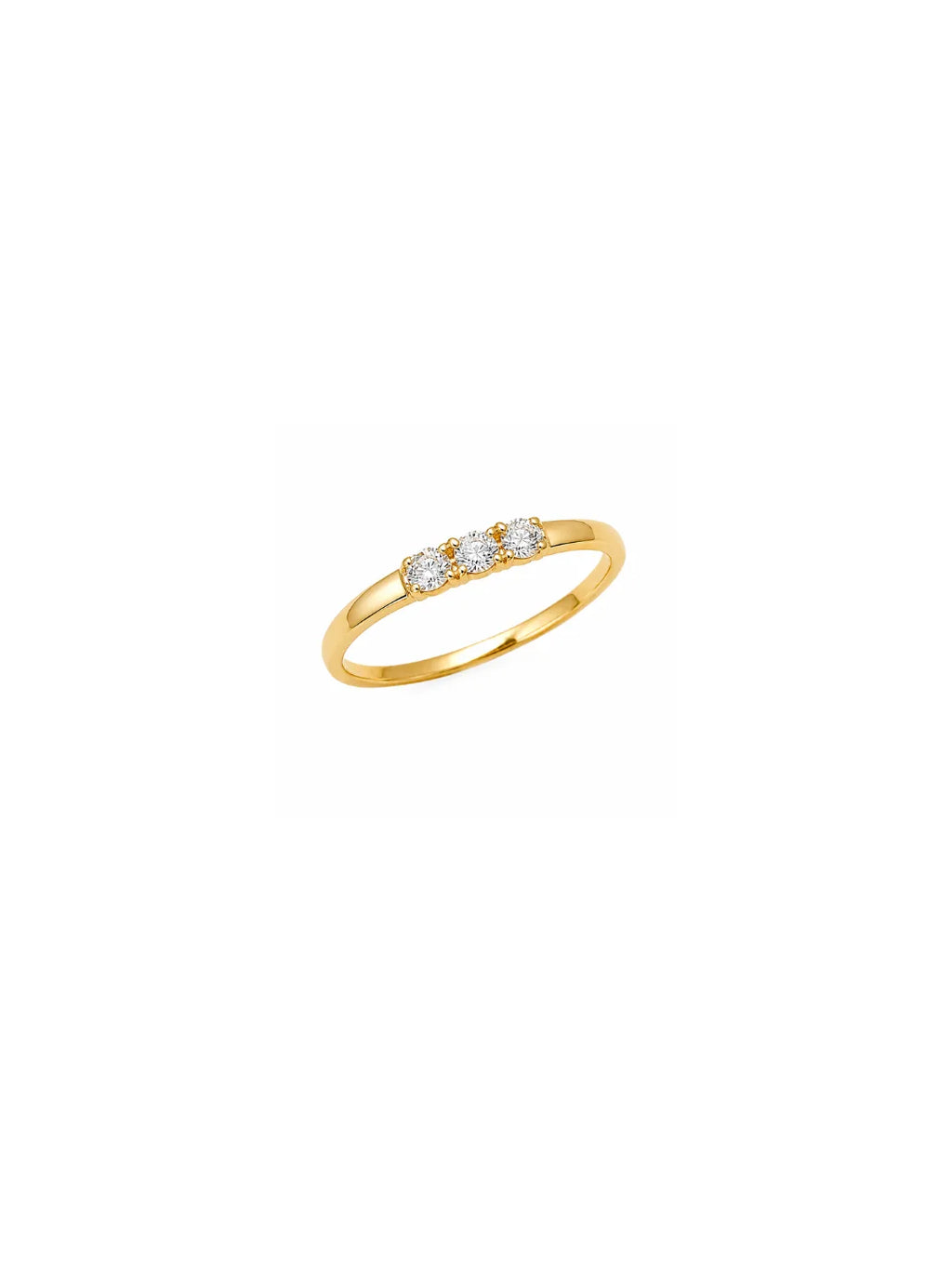 Anel 3 Pontos de Luz Nara Banho Ouro 18k