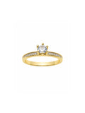 Anel Solitário Cravejado Clara 5mm Banho Ouro 18k