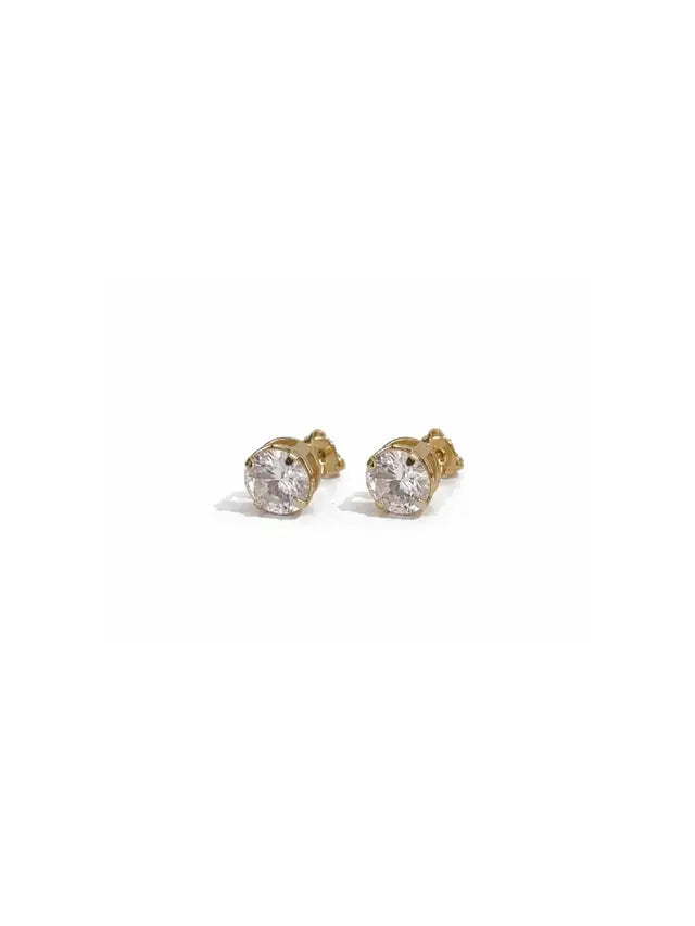 Brinco Ponto de Luz 8mm Banho Ouro 18K