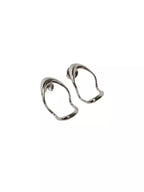 Brinco Ear Hook Orgânico Clara Banho Ródio Branco