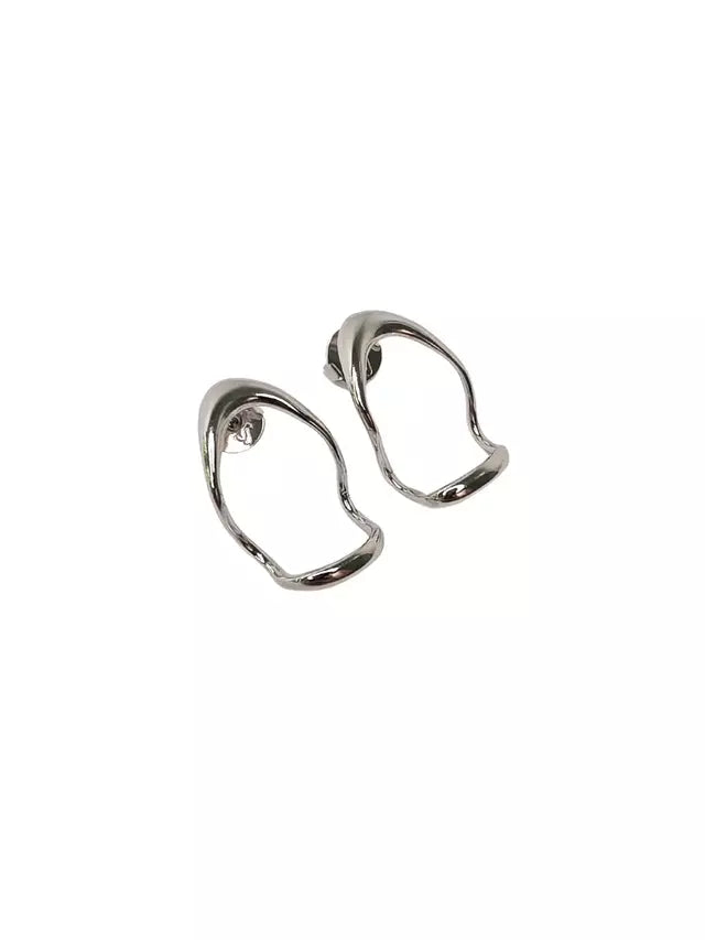 Brinco Ear Hook Orgânico Clara Banho Ródio Branco