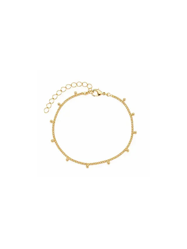 Pulseira Mini Esferas Banho Ouro 18K