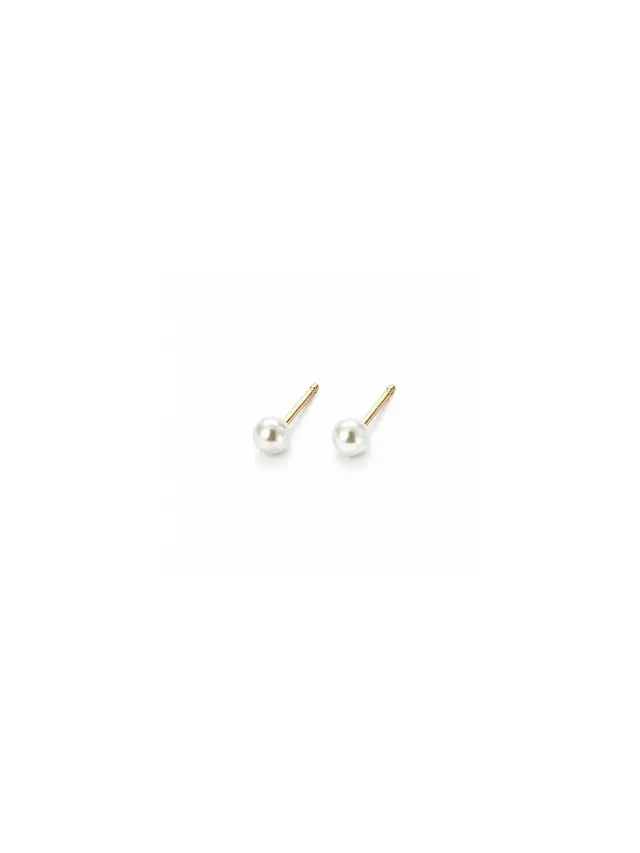 Brinco Pérola 3 mm Banho Ouro 18K