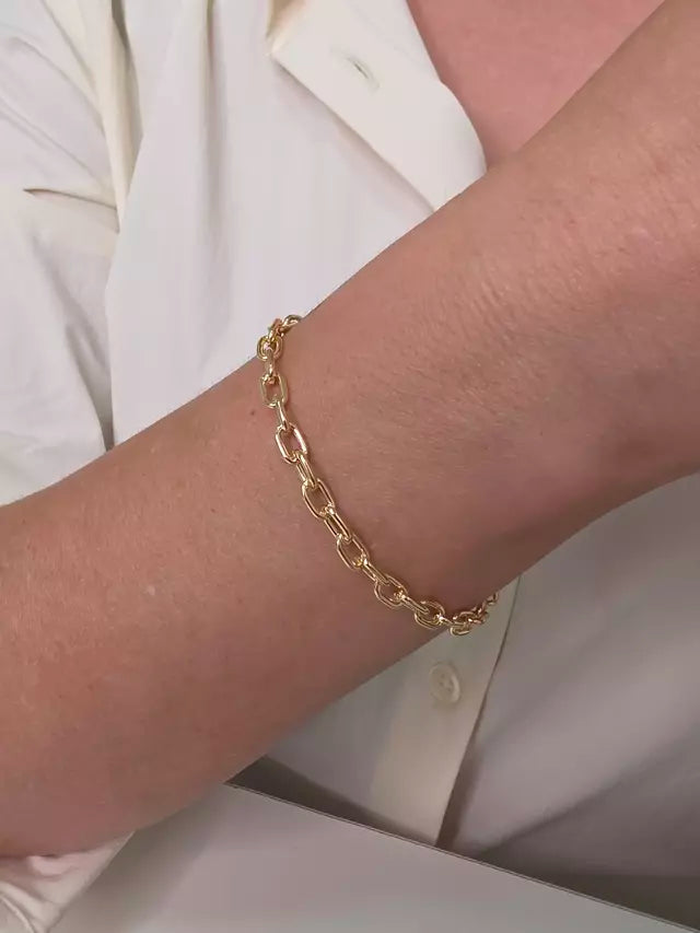 Pulseira Corrente Elos Banho Ouro 18k