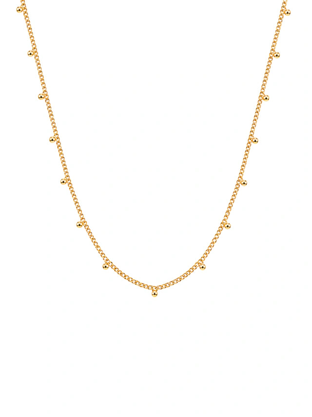 Colar Mini Esferas 40 cm Banho Ouro 18k