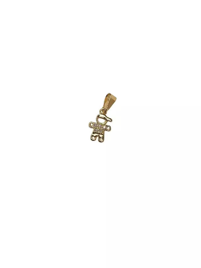 Pingente Menino Cravejado Banho Ouro 18k