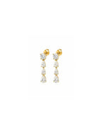 Brinco Pendurado Zirconias Clara Banho de Ouro 18k